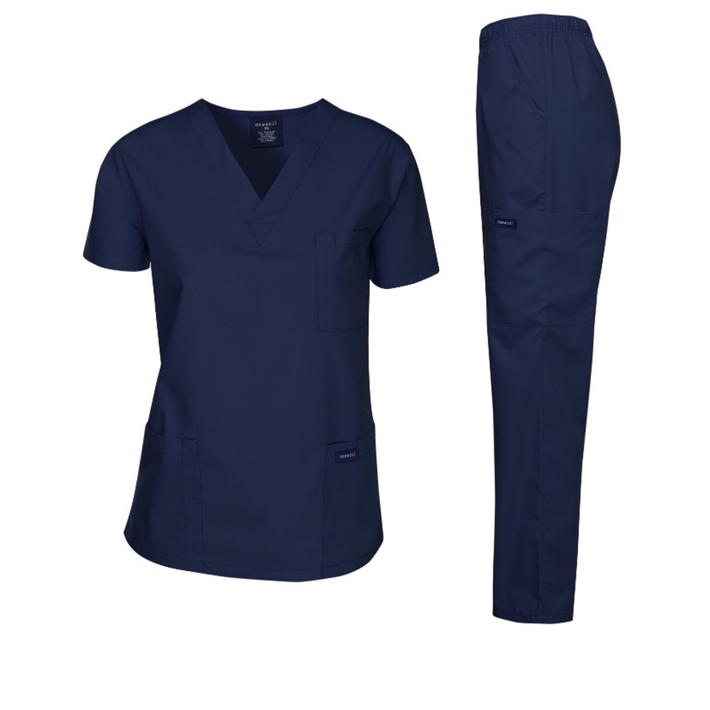 Dagacci scrubs unisex medical navy scrub set